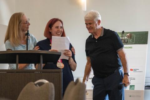 Ariel, Tina, and Michael smiling at the SOBC Classic reception