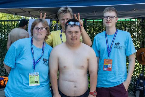 Group photo of four SOBC swimming athletes